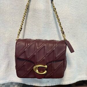 Coach Burgundy Quilted Leather Shoulder Bag